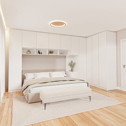 Guarda-Roupa Modulado de Canto 11 Portas 8 Peças Hera CabeCasa MadeiraOriginals Algodão/Cinza