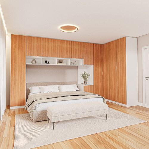Guarda-Roupa Modulado de Canto 11 Portas 8 Peças Hera CabeCasa MadeiraOriginals Algodão/Louro/Cinza