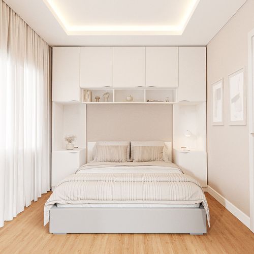 Guarda-Roupa Modulado 7 Portas 4 Peças Hera CabeCasa MadeiraOriginals Algodão/Cinza