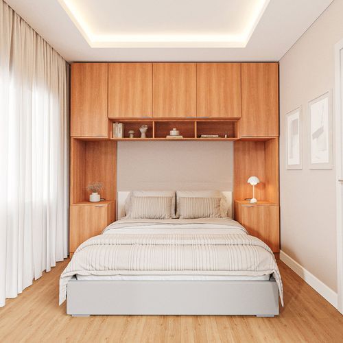 Guarda-Roupa Modulado 7 Portas 4 Peças Hera CabeCasa MadeiraOriginals Louro/Cinza