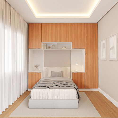 Guarda-Roupa Modulado 7 Portas 5 Peças Hera CabeCasa MadeiraOriginals Algodão/Louro/Cinza