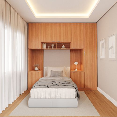 Guarda-Roupa Modulado 7 Portas 5 Peças Hera CabeCasa MadeiraOriginals Louro/Cinza