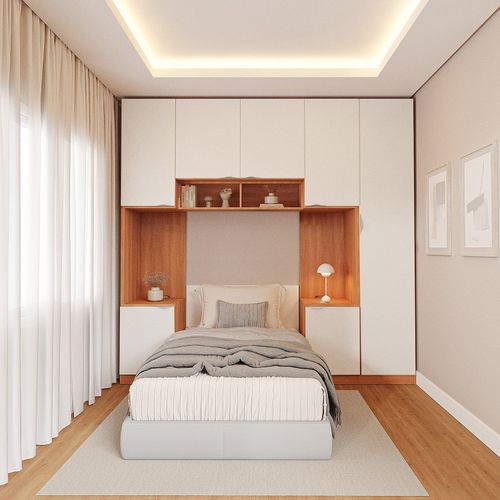 Guarda-Roupa Modulado 7 Portas 5 Peças Hera CabeCasa MadeiraOriginals Louro/Algodão/Cinza