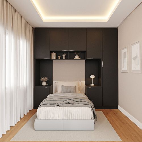 Guarda-Roupa Modulado 7 Portas 5 Peças Hera CabeCasa MadeiraOriginals Preto/Cinza