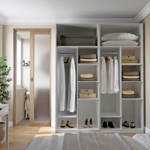 Guarda-roupa Modulado 2 Peças sem Portas Jade CabeCasa MadeiraOriginals Cinza Urbano