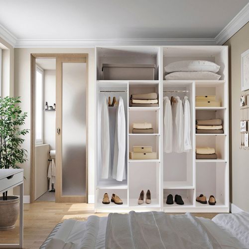 Guarda-roupa Modulado 2 Peças sem Portas Jade CabeCasa MadeiraOriginals Branco Fosco