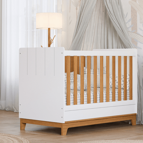 Berço Mini Cama Chantilly Expresso Móveis Branco/Nature Branco/Nature