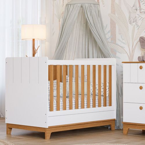 Berço Mini Cama Chantilly Expresso Móveis Branco/Nature
